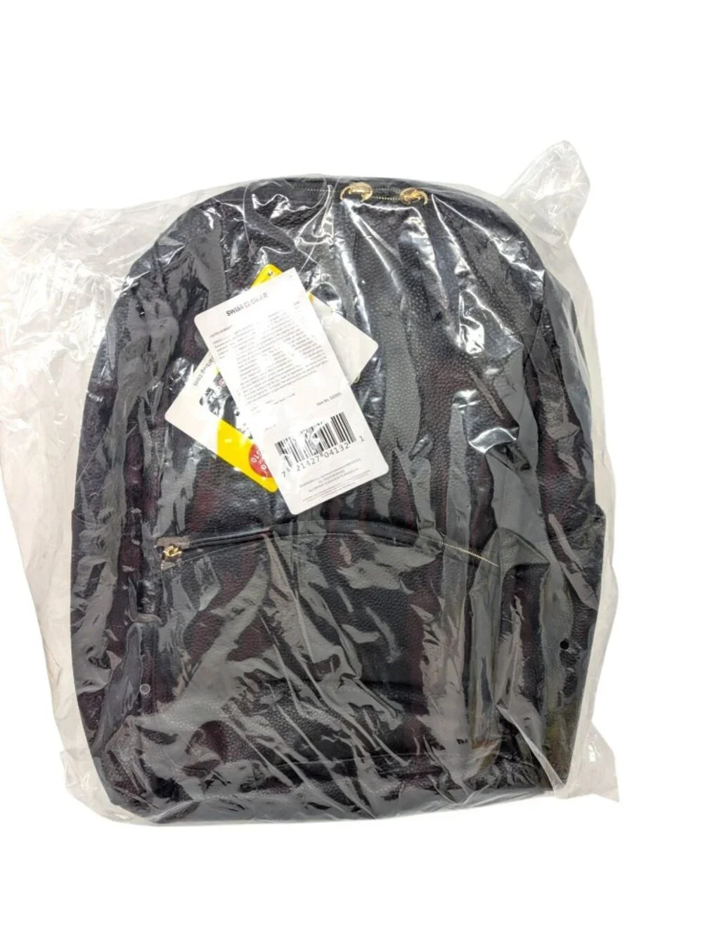 SwissGear Serenity Luxe Black Faux Leather Laptop Backpack - Small Fits 13